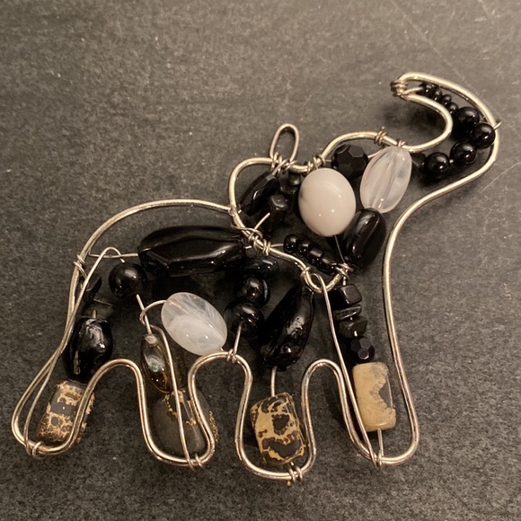 Fabulous Stone, Bead and Metal Art Piece Elephant Pendant - Picture 4 of 10